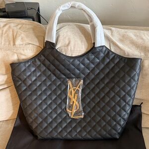 Black Quilted designer-inspired Tote Bag